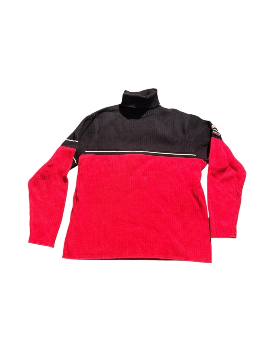 Ralph Lauren Polo Jeans Co.  Men's Blue and Red Turtleneck Colorblock Sweater XL